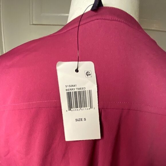 NYDJ Henley Top in Berry Tweed - Picture 3 of 4